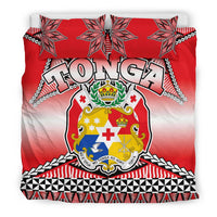 Polynesian Bedding Set - Tonga Coat Of Arms Pattern Duvet Cover Set - Polynesian Pride