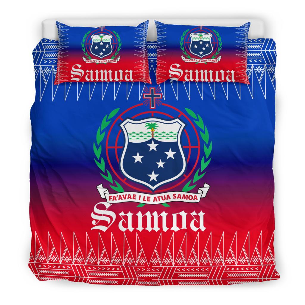 Polynesian Bedding Set - Samoa Coat Of Arms Duvet Cover Set - Polynesian Pride