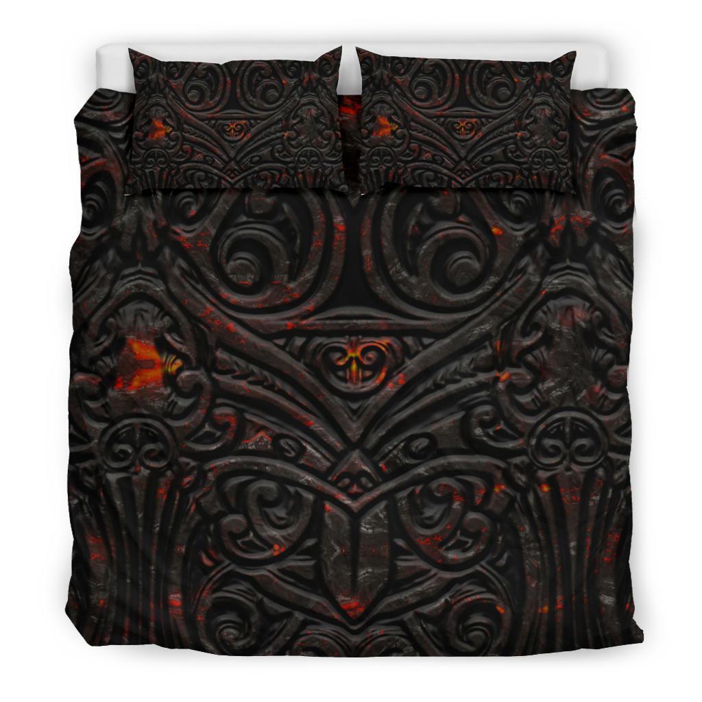 New Zealand Warriors Bedding Set Maori Tiki Vocalno Style - Polynesian Pride