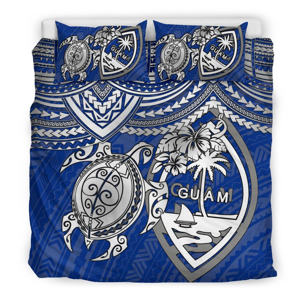 Guam Polynesian Duvet Cover Set - White Turtle - Polynesian Pride
