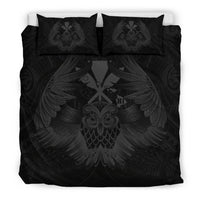 Hawaiian Map Owl Kanaka Bedding Set - Pueo Aumakua - Grey - Polynesian Pride
