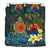 Polynesian Duvet Cover Set - Tahiti Bedding Set Coat Of Arm Turtle Hibiscus Black - Polynesian Pride