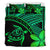 Hawaiian Turtle Kakau Plumeria Polynesian Bedding Set Green - Polynesian Pride