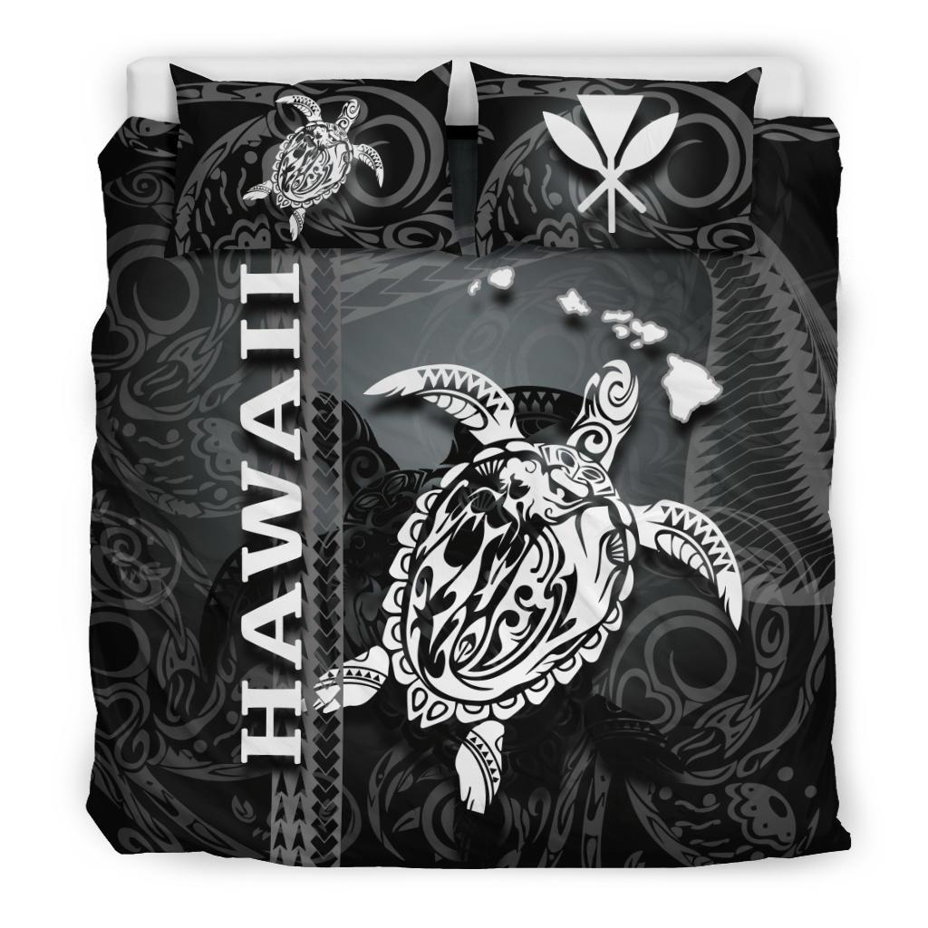 Polynesian Hawaii Duvet Cover Set - Turtle Hawaiian Black - Polynesian Pride