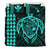 Hawaiian Map Kakau Turtle Kanaka Polynesian Bedding Set - Turquoise - Polynesian Pride