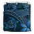 Hawaiian Turtle Plumeria Polynesian Bedding Set Neo Blue - Polynesian Pride