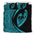 Hawaiian Surfing Waves Fish Hook Polynesian Bedding Set - Circle Style Blue - Polynesian Pride