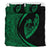 Hawaiian Surfing Waves Fish Hook Polynesian Bedding Set - Circle Style Green - Polynesian Pride