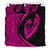 Hawaiian Surfing Waves Fish Hook Polynesian Bedding Set - Circle Style Pink - Polynesian Pride