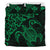 Hawaiian Map Turtle Hibiscus Kanaka Polynesian Bedding Set - Green - Polynesian Pride