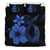 Hawaiian Fish Hook Hibiscus Plumeria Polynesian Bedding Set - Blue - Polynesian Pride