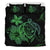 Hawaiian Map Turtle Hibiscus Plumeria Polynesian Bedding Set - Green - Polynesian Pride