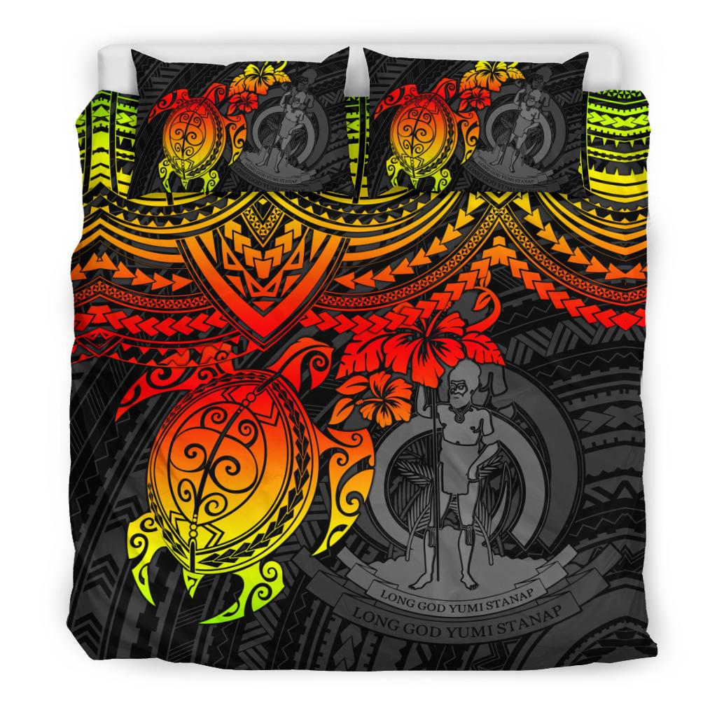 Vanuatu Polynesian Duvet Cover Set - Reggae Turtle - Polynesian Pride