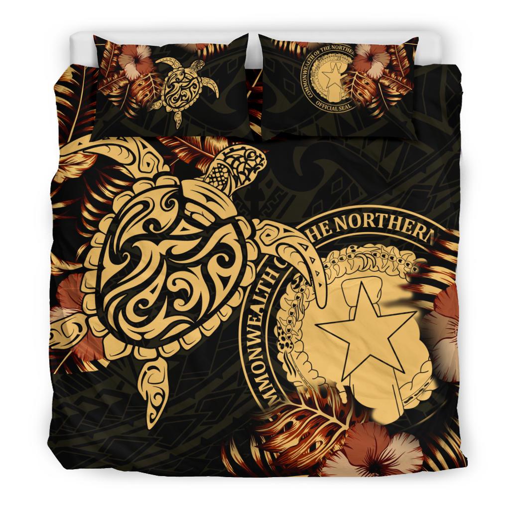 Polynesian Duvet Cover Set - Northern Mariana Islands Duvet Cover Set Turtle Lucky - Polynesian Pride