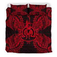 Polynesian Bedding Set - Vanuatu Duvet Cover Set Map Red - Polynesian Pride