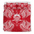 Polynesian Bedding Set - Tuvalu Duvet Cover Set Map Red White - Polynesian Pride