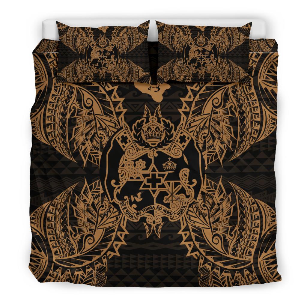 Polynesian Bedding Set - Tonga Duvet Cover Set Map Gold - Polynesian Pride