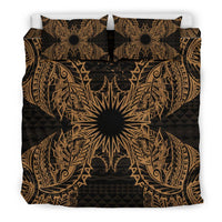 Polynesian Bedding Set - Marshall Islands Duvet Cover Set Map Gold - Polynesian Pride