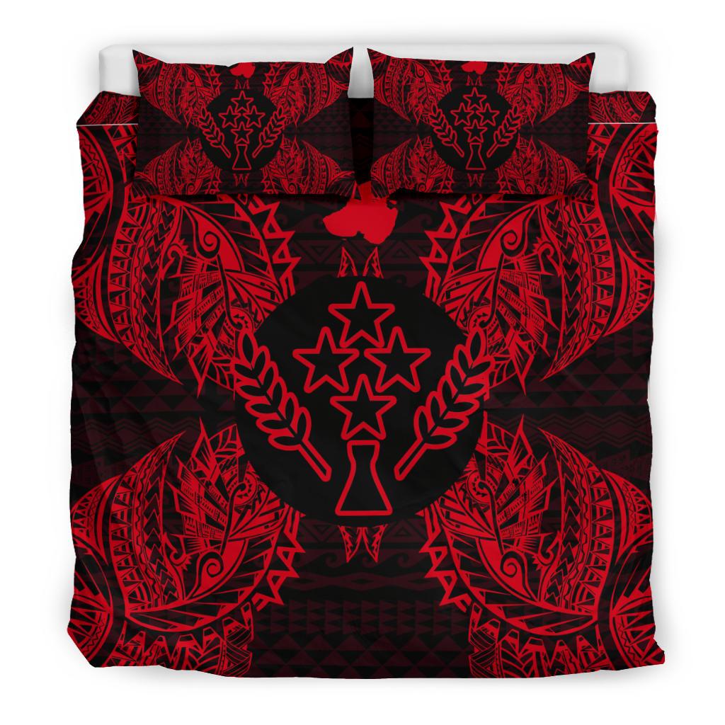 Polynesian Bedding Set - Kosrae Duvet Cover Set Map Red - Polynesian Pride