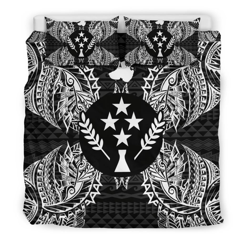 Polynesian Bedding Set - Kosrae Duvet Cover Set Map Black - Polynesian Pride