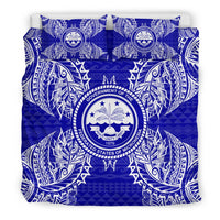 Polynesian Bedding Set - Federated States Of Micronesian Duvet Cover Set Map Blue - Polynesian Pride