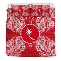 Polynesian Bedding Set - Chuuk Duvet Cover Set Map Red White - Polynesian Pride