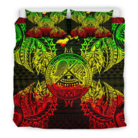 Polynesian Bedding Set - American Samoa Duvet Cover Set Map Reggae - Polynesian Pride