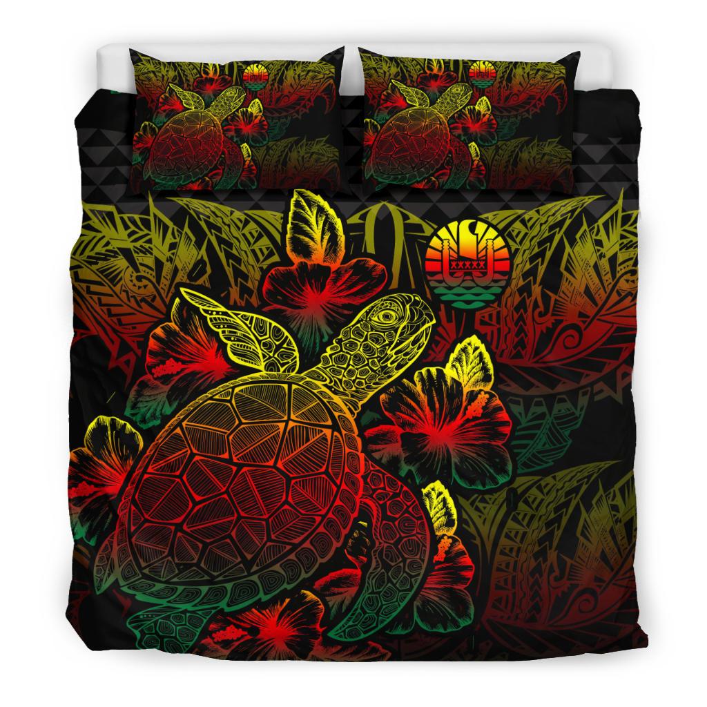 Polynesian Bedding Set - Tahiti Duvet Cover Set Reggae Color Reggae - Polynesian Pride