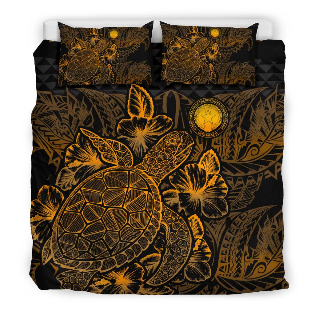 Polynesian Bedding Set - Northern Mariana Islands Duvet Cover Set Gold Color Gold - Polynesian Pride