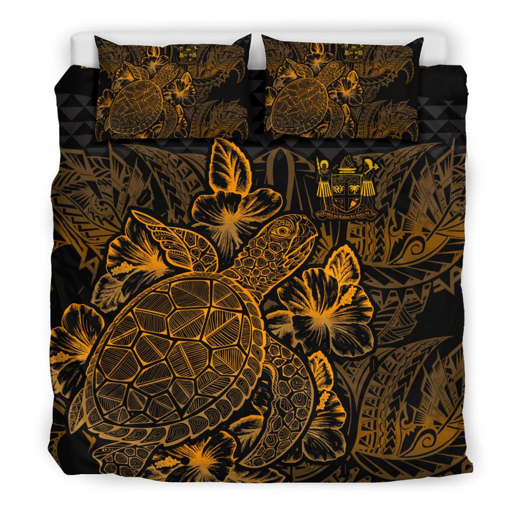 Polynesian Bedding Set - Fiji Duvet Cover Set Gold Color Gold - Polynesian Pride