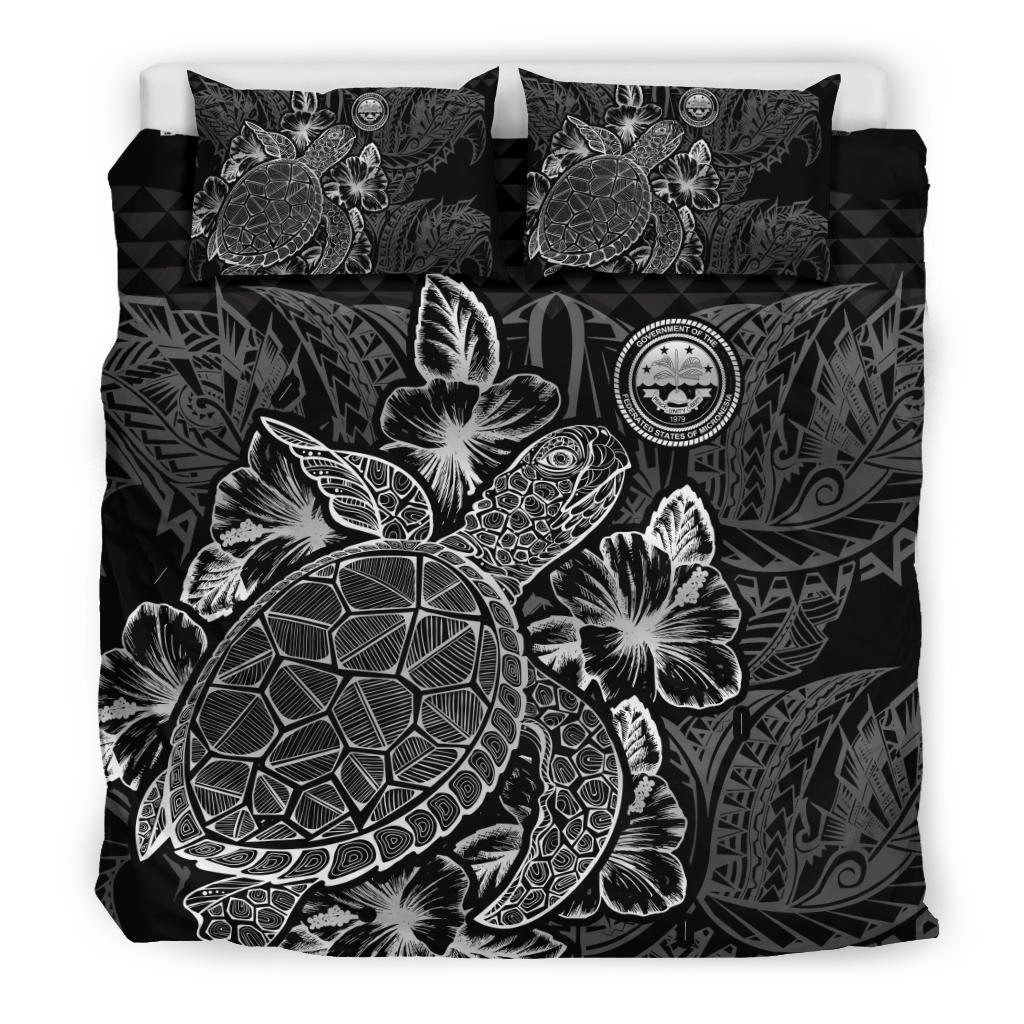 Polynesian Bedding Set - Federated States Of Micronesia Duvet Cover Set Black Color Black - Polynesian Pride