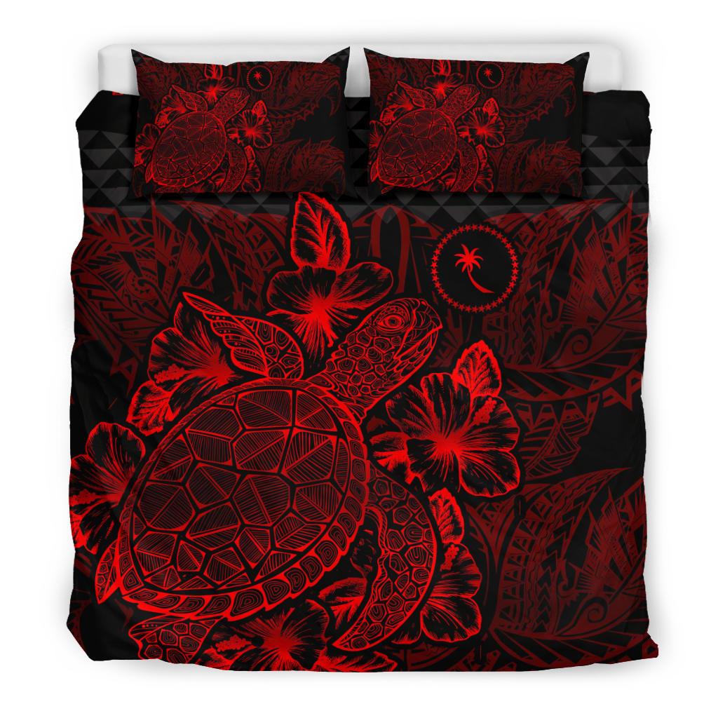 Polynesian Bedding Set - Chuuk Duvet Cover Set Red Color Red - Polynesian Pride