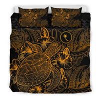 Polynesian Bedding Set - Chuuk Duvet Cover Set Gold Color Gold - Polynesian Pride