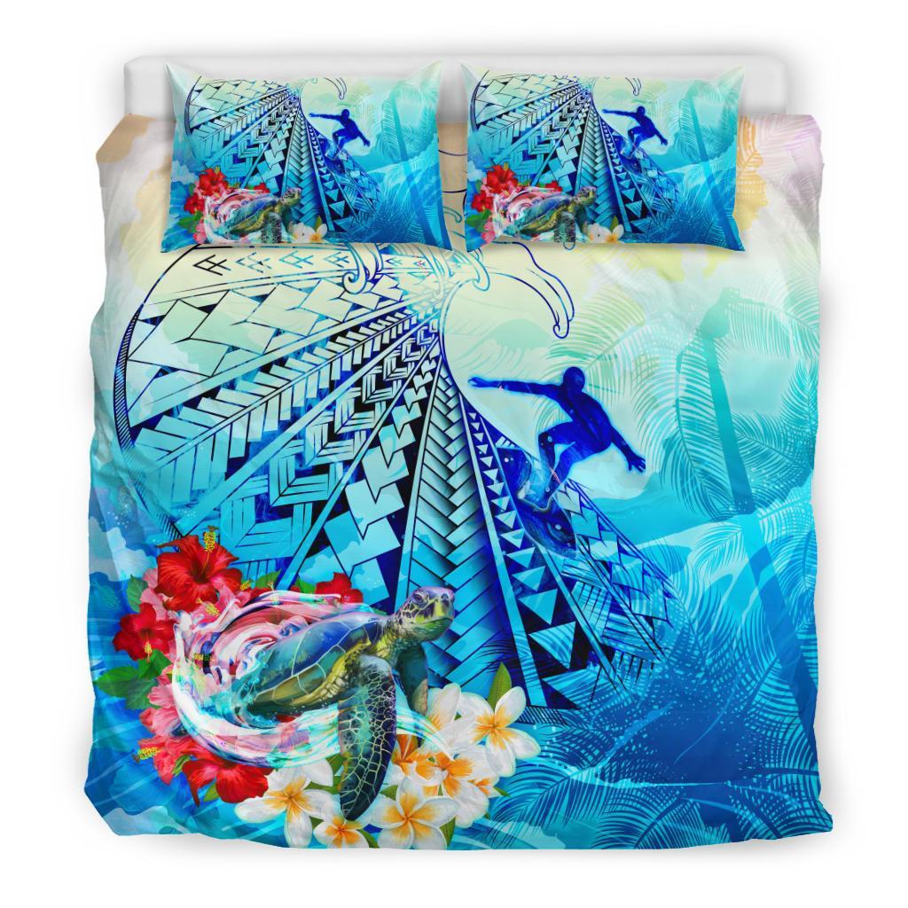 Polynesian Bedding Set - Poly Duvet Cover Set - Turtle Surfing - Polynesian Pride