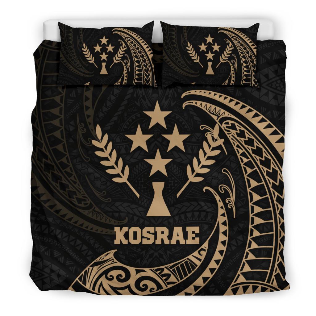 Kosrae Micronesia Bedding Set - Gold Tribal Wave - Polynesian Pride