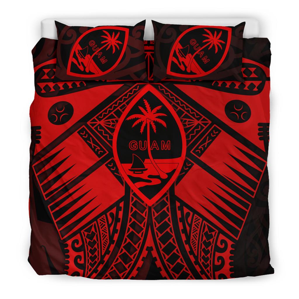 Guam Polynesian Bedding Set - Guam Red Seal with Polynesian Tattoo - Polynesian Pride