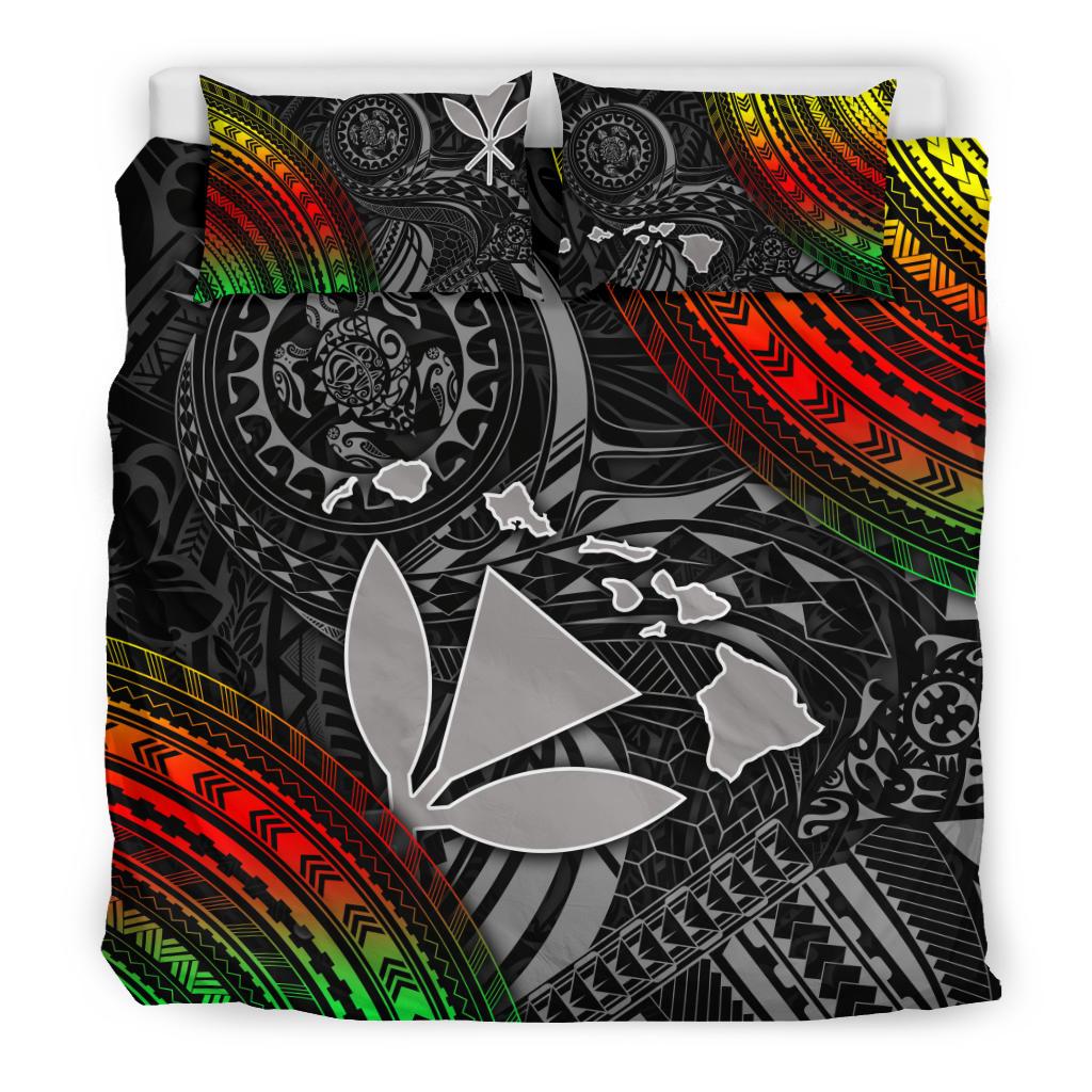 Polynesian Bedding Set - Hawaii Duvet Cover Set - Kanaka Maoli Hawaiian Map - Polynesian Pride