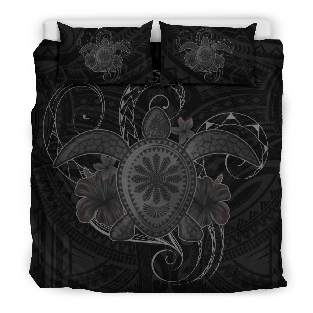 Hawaii Turtle Hibiscus Polynesian Bedding Set - Full Style - Gray - Polynesian Pride