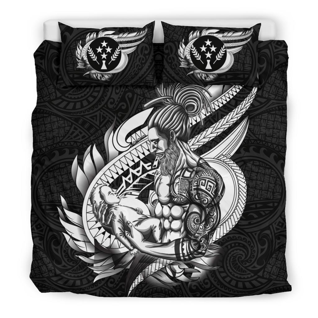 Polynesian Bedding Set - Kosrae Duvet Cover Set Father And Son Black - Polynesian Pride
