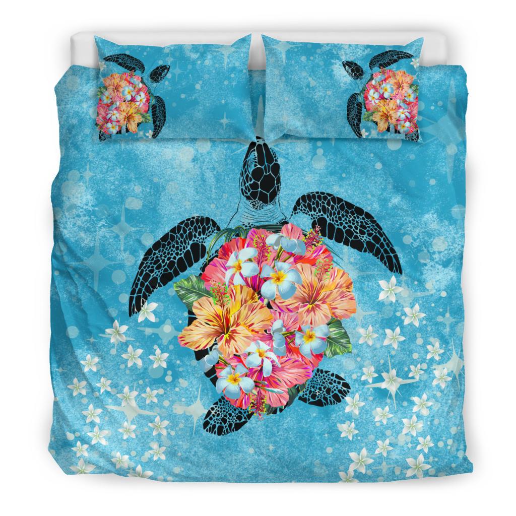 Hawaii Bedding Set - Hawaii Turtle Hibiscus Plumeria Bedding Set - Polynesian Pride
