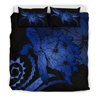 Hawaii Bedding Set - Hawaii Turtle Hibiscus Polynesian Vintage Bedding Set - Blue - Polynesian Pride