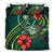 Polynesian Bedding Set - Chuuk Micronesia Duvet Cover Set Green Turtle Hibiscus - Polynesian Pride