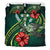 Polynesian Bedding Set - Kosrae Micronesia Duvet Cover Set Green Turtle Hibiscus - Polynesian Pride