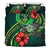 Polynesian Bedding Set - Pohnpei Micronesia Duvet Cover Set Green Turtle Hibiscus - Polynesian Pride