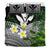 Kanaka Maoli (Hawaiian) Bedding Set, Polynesian Plumeria Banana Leaves Gray - Polynesian Pride