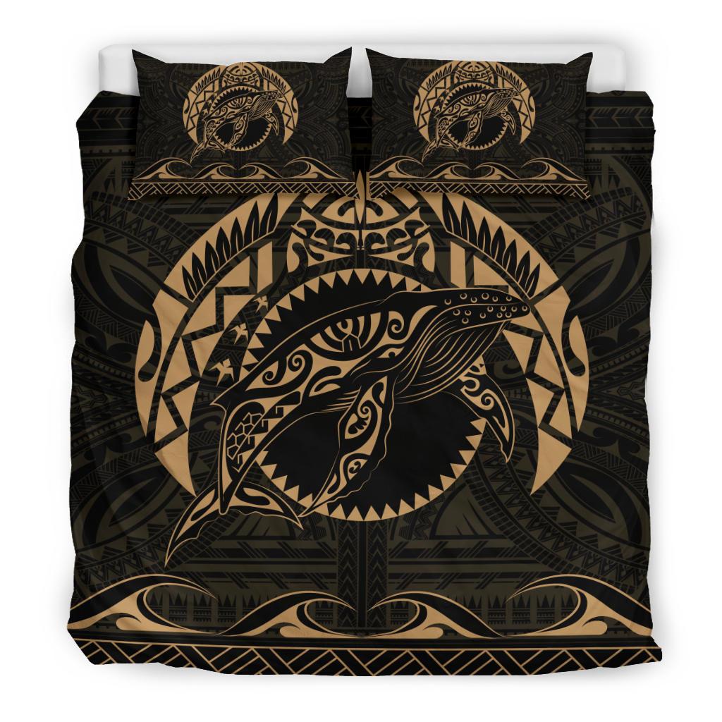 Hawaiian Polynesian Whale Bedding Set Gold - Polynesian Pride