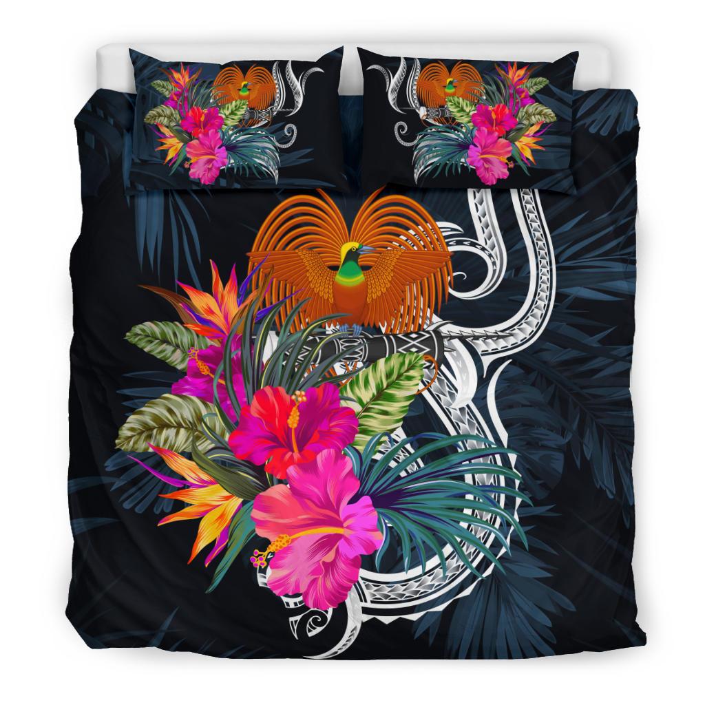 Polynesian Bedding Set - Papua New Guinea Duvet Cover Set Tropical Flowers - Polynesian Pride