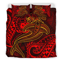 Samoa Bedding Set - Red Shark Polynesian Tattoo - Polynesian Pride