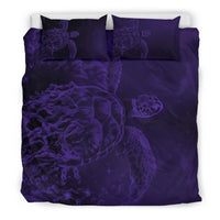 Hawaii Sea Turtle Water Color Travel Galaxy Bedding Set - AH - Purple - Polynesian Pride