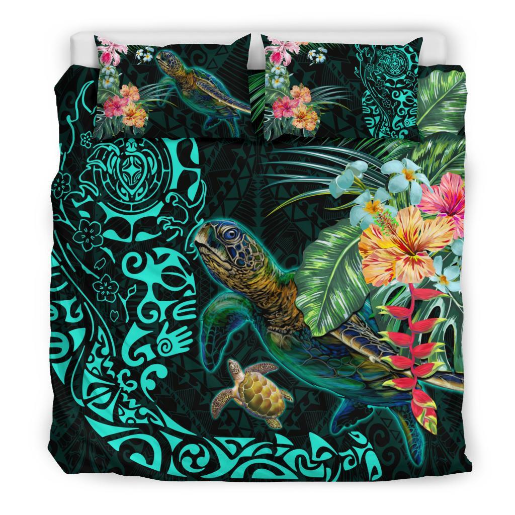 Tiki Polynesian Bedding Set Turtle Hibiscus - Polynesian Pride